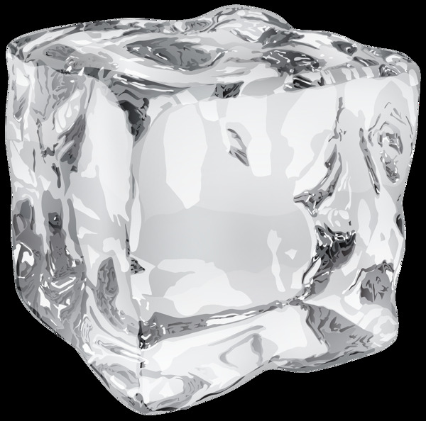 一块正方形冰块透明装饰素材