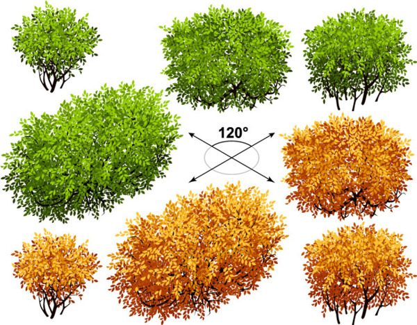 创意等距树设计矢量图素材