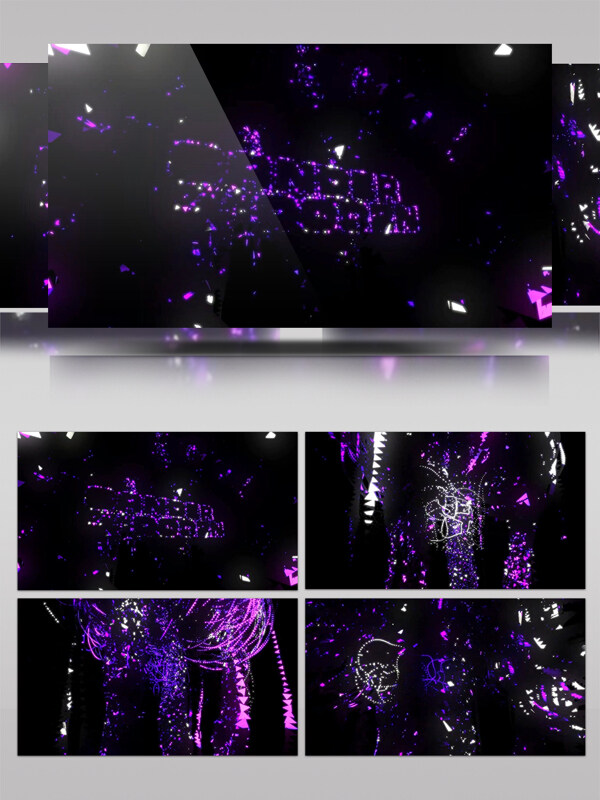 紫色动感粒子瀑布视频素材