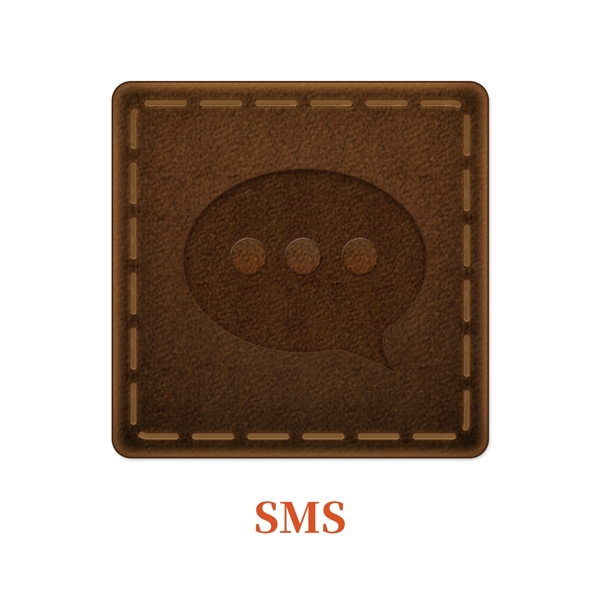 手机皮革主题图标设计icon短信元素