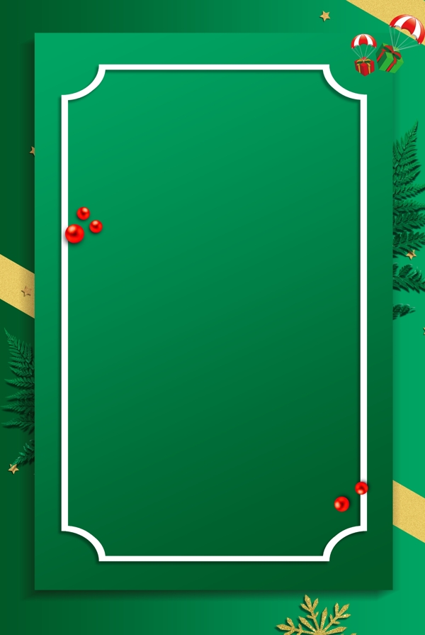 简约绿色圣诞主题背景设计