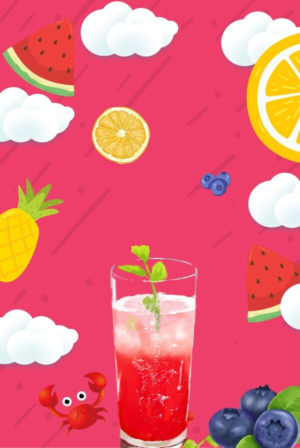100纯果汁海报背景图