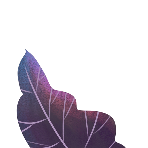 卡通紫色渐变植物叶子