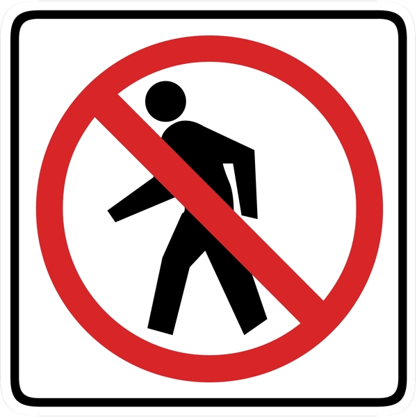 外国交通图标禁止行人通行
