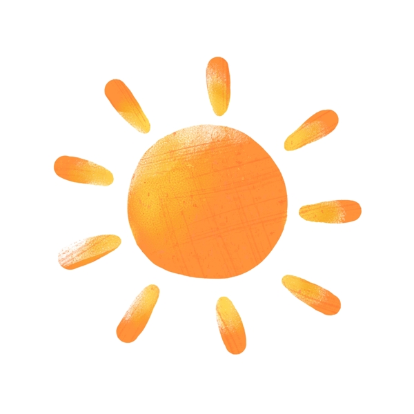 橙色卡通渐变太阳图标