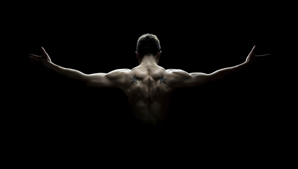 男性背部肌肉图片