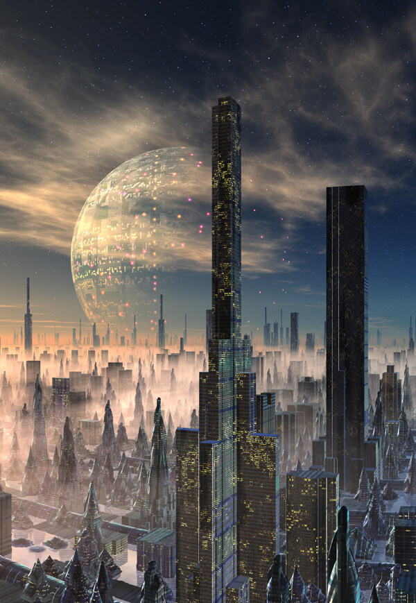 未来摩天城市图片