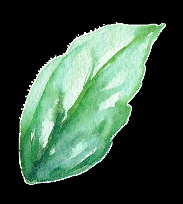 绿色立体树叶卡通透明装饰素材