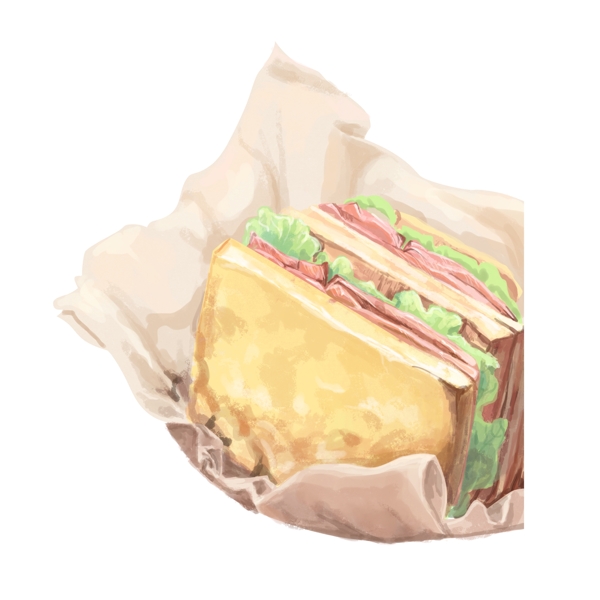 小清新美味三明治美食设计