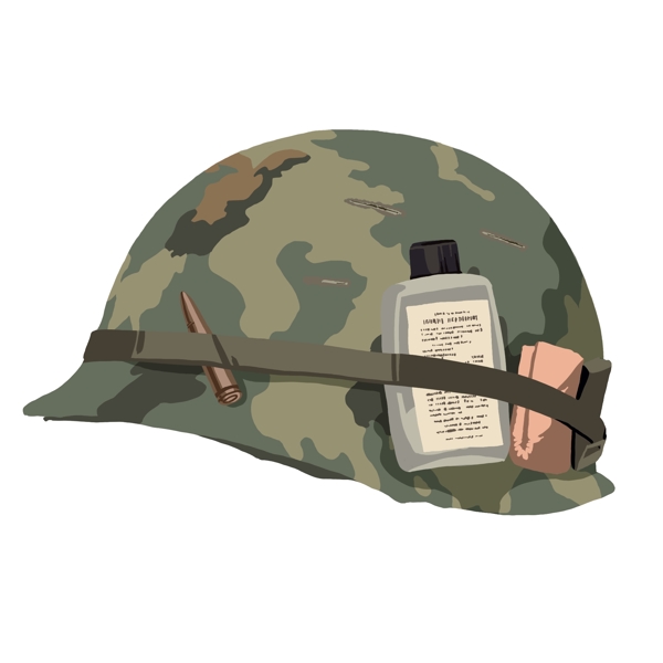 军事迷彩头盔插图