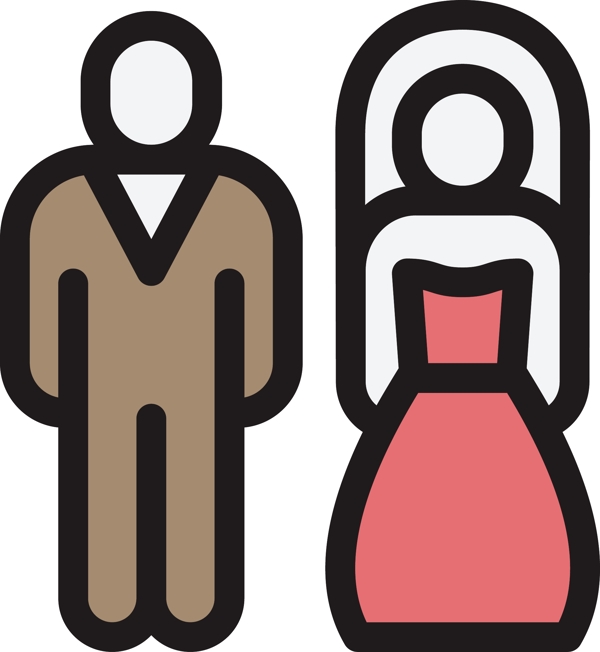 手绘结婚icon图标