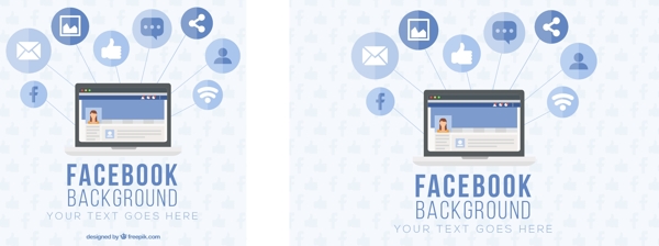 平面设计中脸谱网图标的计算机背景
