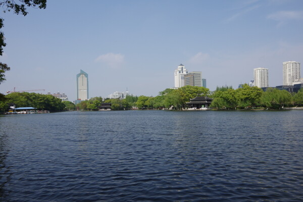宁波湖西河月湖图片