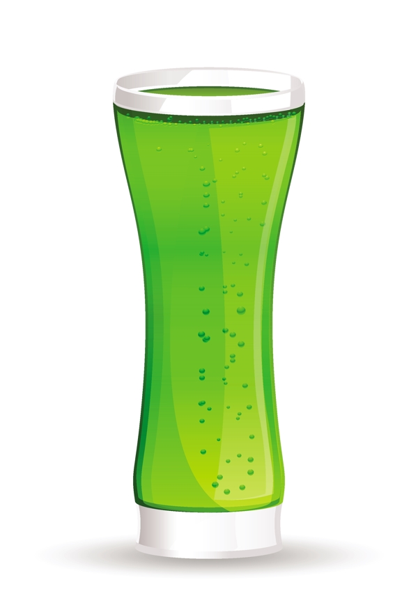 绿色饮料的玻璃载体