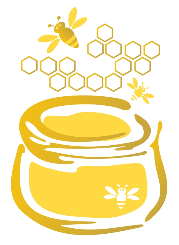 蜂蜜罐上的蜜蜂