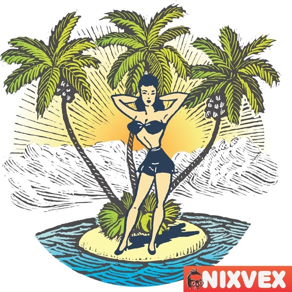 nixvex女孩的海滩