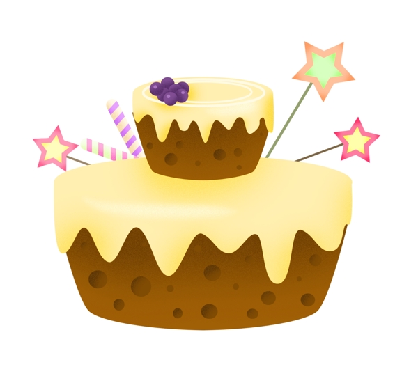 星星装饰生日蛋糕