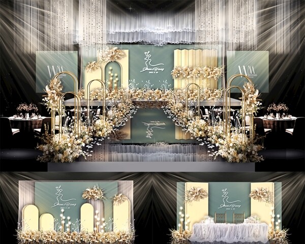 莫兰迪橄榄绿婚礼设计