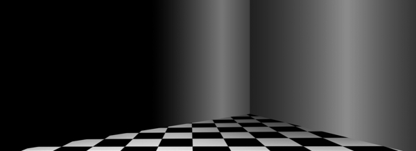 格子地板的黑色房间背景