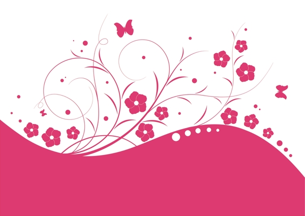 粉色欧式花朵背景墙