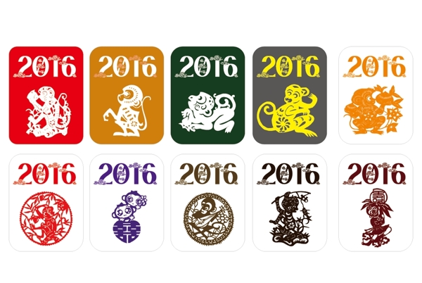 2016猴年剪纸图片