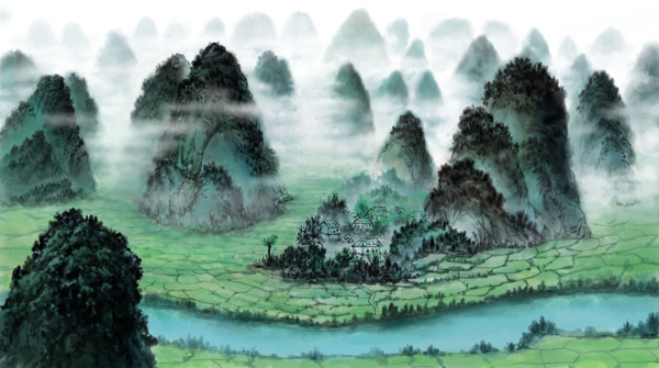 中国最美的峰林手绘兴义万峰林图片