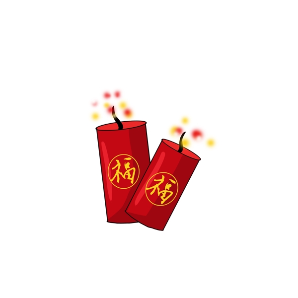 喜庆春节炮竹设计元素