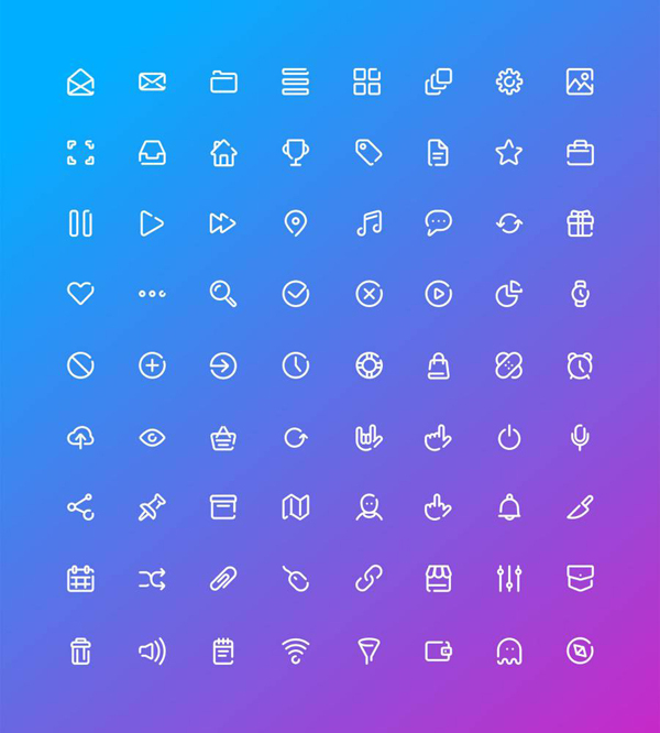 简约线性的图标集sketch素材