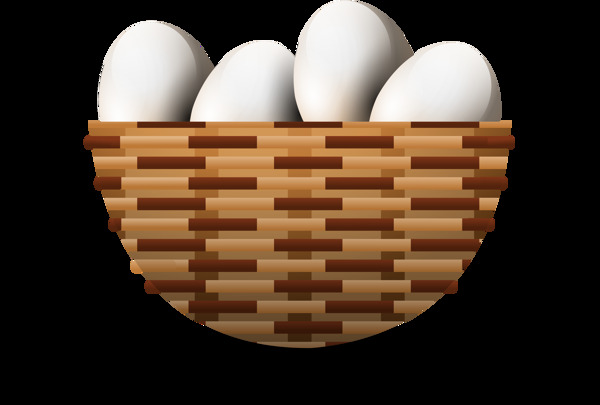 手绘鸡蛋篮子插图免抠png透明图层素材