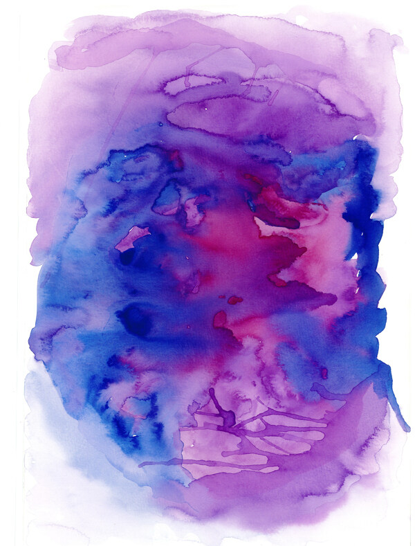 紫色水彩画