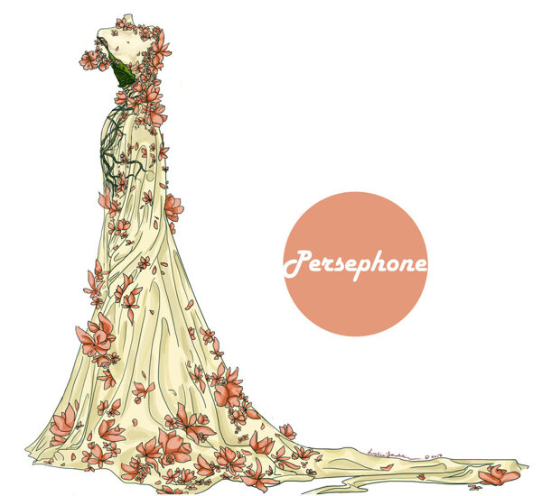 花朵长裙礼服设计图