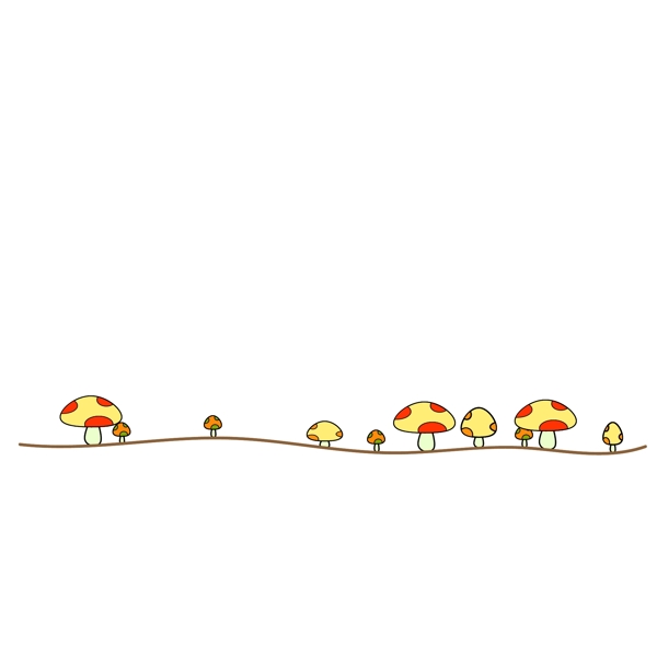 卡通小蘑菇分割线插画