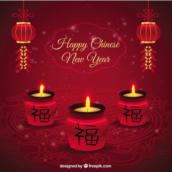 中国新年蜡烛背景