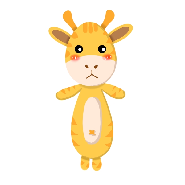 可爱拟人的黄色小鹿