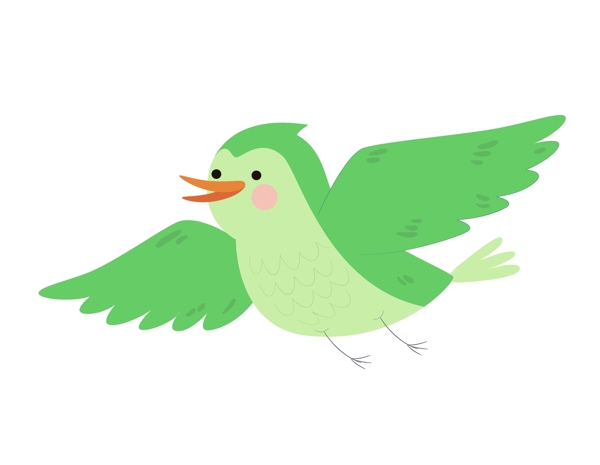 抽象唯美绿色小鸟飞翔元素