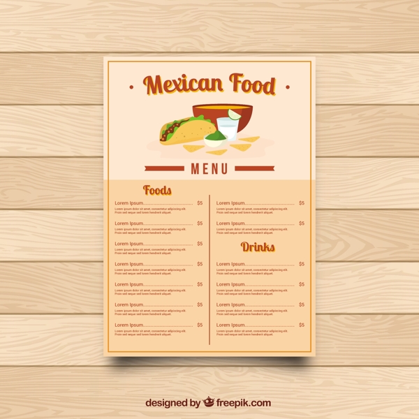 墨西哥餐厅菜单餐厅