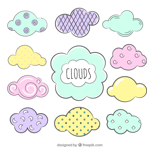 各种柔和的颜色装饰的云