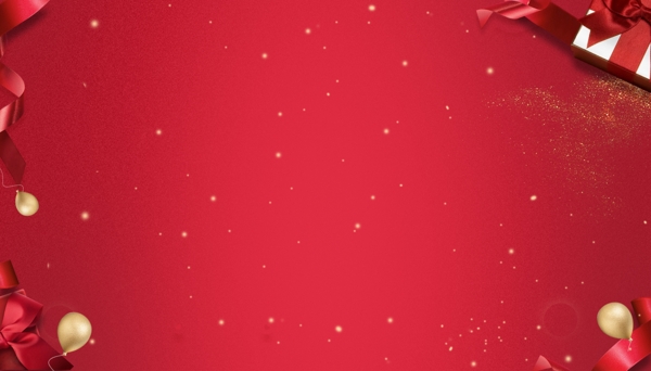 红色背景板圣诞地产