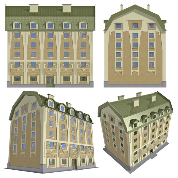 3D别墅建筑模型