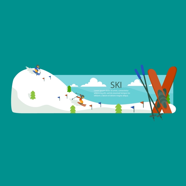 异形滑雪运动横幅