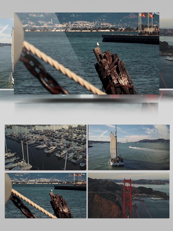 海滨城市港口视频素材实拍