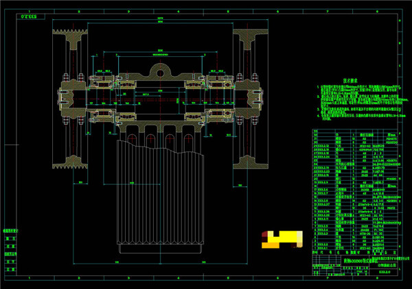 动颚装配总图CAD机械图纸