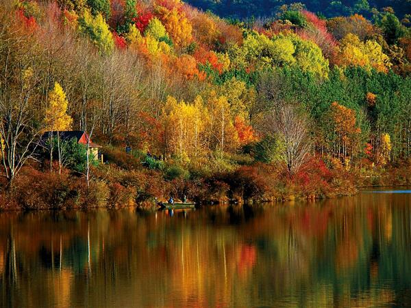 秋天河岸图片