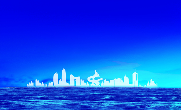 东莞城市蓝色海洋背景