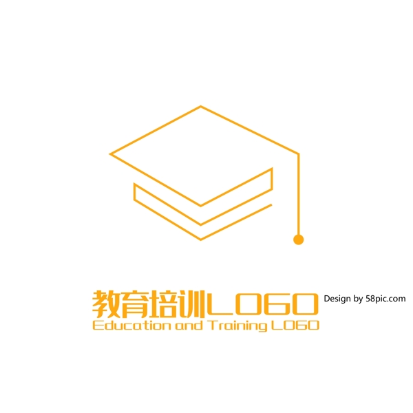 原创手绘简约大学帽子培训班教育LOGO