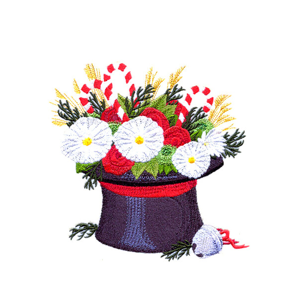 绣花生活元素帽子植物花朵免费素材