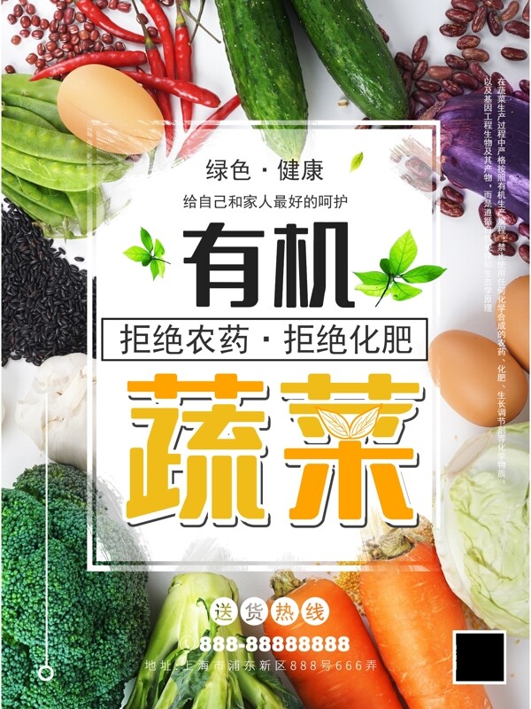 有机蔬菜海报蔬菜展板背景图片