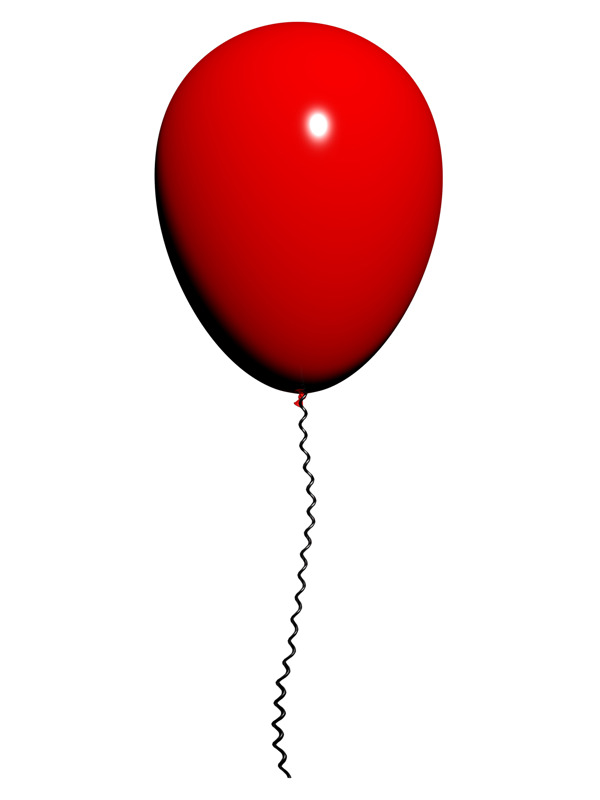 红色的气球在白色的背景和勇敢面对打击为聚会的邀请