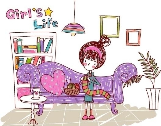 女生的生活GirlsLife织毛衣图片