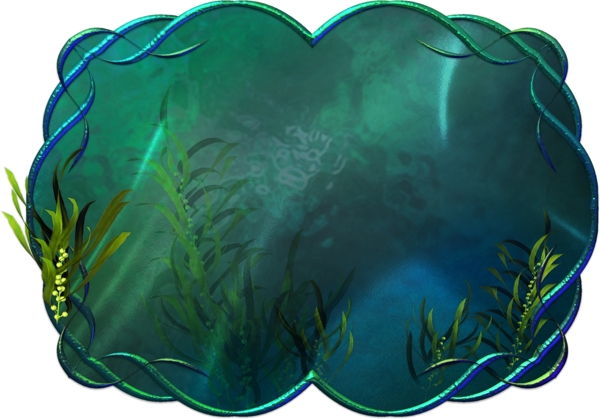 海洋海藻水草边框底板PSD模